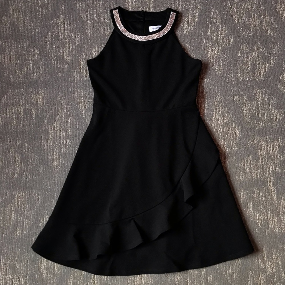 Speechless Black Jeweled Neck Dress Size 8